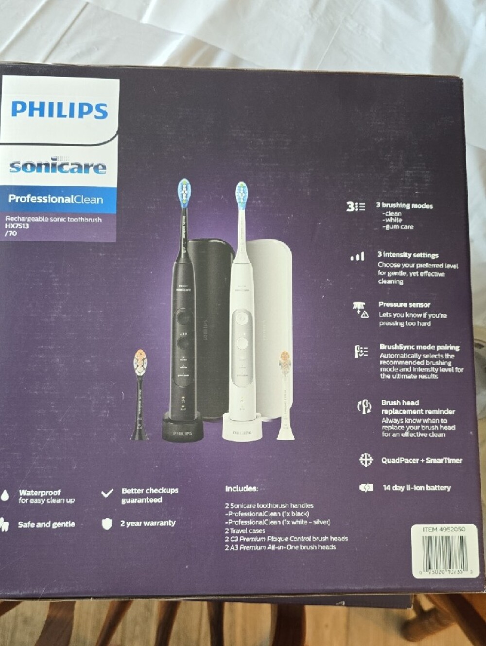 Philips Sonicare ProfessionalClean Electric Toothbrush -2pk Black And White - Picture 2 of 8